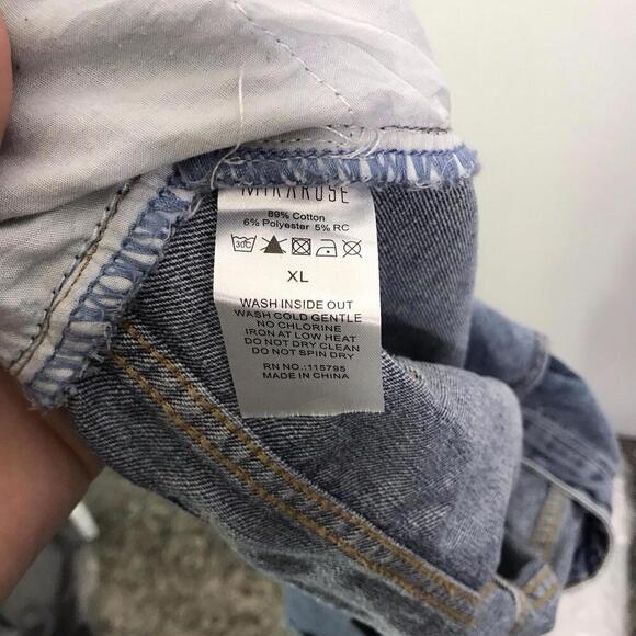 Mikarose Skirt Womens XL Denim Maxi Teacher Country Split Hem Front Button Fly - Picture 4 of 7